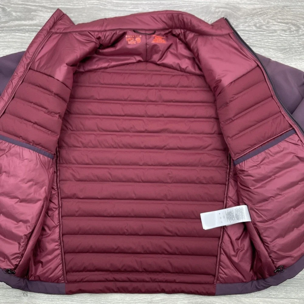 Mountain Hardwear Jacket Mens Medium M Red Full Zip Mock Duck Down Puffer Coat - Picture 8 of 16